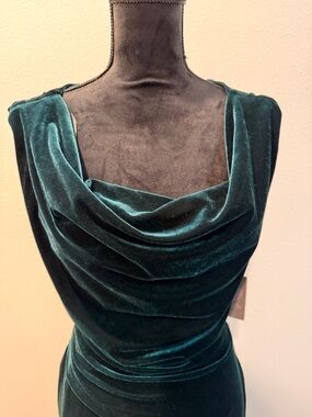 Vince Camuto Emerald Velvet Cowl Dress